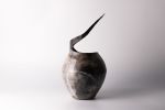 sitting in the sand with our music up | saggar vessel | Sculptures by harlow studio. Item composed of ceramic in contemporary or modern style