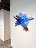 Three Scribbles Horizontal (Blue, Raw Sienna) | Wall Sculpture in Wall Hangings by Ryan Coleman. Item composed of synthetic compatible with contemporary and eclectic & maximalism style