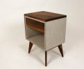 The Yin Yang | Nightstand in Storage by Curly Woods. Item made of oak wood with concrete works with mid century modern & modern style