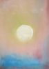 Moon Rising - Abstract stain painting acrylic on raw canvas | Oil And Acrylic Painting in Paintings by Elisa Niva. Item composed of canvas in boho or minimalism style