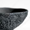 Sculptural Centerpiece Bowl in Textured Carbon Black Concret | Decorative Bowl in Decorative Objects by Carolyn Powers Designs. Item made of concrete works with minimalism & contemporary style