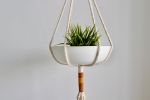 Macrame Plant Hanger, Knotted Color Block Plant Holder | Plants & Landscape by Freefille. Item made of cotton compatible with contemporary and modern style