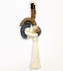 Knotty Wall Sculpture-Neutral | Wall Hangings by Trudy Perry. Item composed of fabric & stone