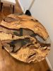 Custom 52" Diameter, Round Olive Wood, Clear Epoxy Dining | Dining Table in Tables by LuxuryEpoxyFurniture. Item made of wood with synthetic