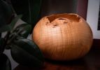 Quilted Maple Vessel | Sculptures by Louis Wallach Designs. Item composed of maple wood