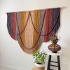 Boho Rainbow Fiber Art Yarn Wall Hanging | Macrame Wall Hanging in Wall Hangings by Mercy Designs Boho. Item made of wood with synthetic works with boho & mid century modern style