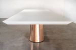 Benino Custom Oil Rubbed Cast Bronze Twin Pedestal Lacquered | Dining Table in Tables by Costantini Design. Item composed of oak wood and bronze