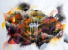 Constructed Territories | Oil And Acrylic Painting in Paintings by Fawn Atencio. Item made of canvas