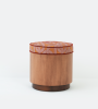 Cozy Round Ottoman | Benches & Ottomans by ALPAQ STUDIO. Item composed of walnut and fabric in minimalism or contemporary style