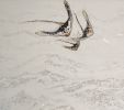 Stingrays_Mountains | Mixed Media by Janine Lambers, Gold. Item composed of birch wood