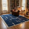 Wool Area Rug Handmade Moroccan Rug, Blue Modern Geometric R | Rugs by Berber Luxe. Item composed of wool compatible with boho and art deco style
