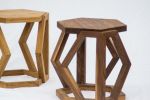 honeycomb end table | Tables by studio apotroes. Item made of oak wood with canvas works with mid century modern & contemporary style