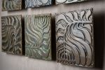Passages Series, Pod, Ceramic and Mosaic Wall Art | Wall Sculpture in Wall Hangings by Clare and Romy Studio. Item composed of wood and stoneware in boho or mid century modern style