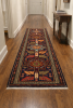 Vintage Purple Geometric 2'6X9'7 Ardabil Runner Rug | Rugs by Magic Rugs. Item composed of cotton