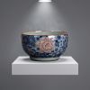 Wood-fired Mille-fleurs Ice-crackle Master Tea/Coffee Bowl | Decorative Bowl in Decorative Objects by Dynasty Artisan. Item made of ceramic works with contemporary & eclectic & maximalism style