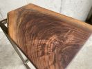 Waterfall Walnut side table, C-table | Tables by Hazel Oak Farms. Item composed of walnut and steel in minimalism or contemporary style