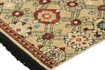 Rug & Kilim’s Caucasian Kuba Rug in Light Gold with Floral | Area Rug in Rugs by Rug and Kilim