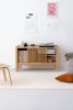 JAMM LOW 111 - small record player stand, audio console made | Sideboard in Storage by Mo Woodwork. Item composed of oak wood in minimalism or mid century modern style