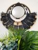 Raffia Mirror,  Boho Mirror, Wall Decor | Decorative Objects by Magdyss Boutique. Item made of stone & glass