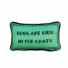 velvet DOGS ARE KIDS IN FUR COATS custom made toss pillow | Pillows by Mommani Threads. Item composed of fabric in contemporary or eclectic & maximalism style