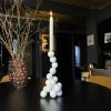 Arty White Candleholder "Pearls" for 1 Candle Sphere | Candle Holder in Decorative Objects by IRENA TONE. Item in minimalism or eclectic & maximalism style
