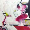 White Grafitti | Oil And Acrylic Painting in Paintings by Natalie Reynolds Contemporary Art. Item composed of canvas and synthetic