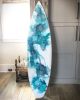 the weather is here custom surfboard | Mixed Media by Amanda M Moody. Item made of wood with synthetic