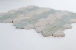 Sage Green & Shadow White Mosaic Tile | Tiles by Mosaics & Company LLC (mosaics.co). Item made of stone works with boho & mid century modern style