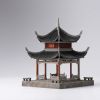 Aiwan Pavilion Handmade Wooden Architectural Model Sculpture | Sculptures by Dynasty Artisan. Item composed of wood compatible with eclectic & maximalism and asian style
