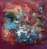 Muddled Berries Abstract by Red * Oil * 18” x 18” * | Oil And Acrylic Painting in Paintings by Strokes by Red - Red (Linda Harrison). Item composed of canvas and synthetic