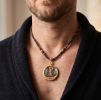 Premium Manjushri Thangka Pendant Zodiac Rabbit Amulet | Ornament in Decorative Objects by Dynasty Artisan. Item composed of metal in contemporary or eclectic & maximalism style