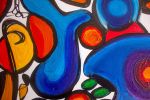 Fish Eating Diamond | Oil And Acrylic Painting in Paintings by Nathalie D Gribinski. Item composed of canvas in mid century modern or contemporary style