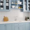 Thassos and Azul Cielo Marble Mosaic Tile | Tiles by Tile Club. Item made of marble