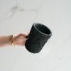 Pencil Cup in Textured Carbon Black Concrete | Decorative Objects by Carolyn Powers Designs. Item made of concrete works with minimalism & contemporary style