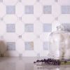 Thassos and Azul Cielo Marble Mosaic Tile | Tiles by Tile Club. Item made of marble