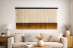 Dip Dye Fiber Art -Zorke 33- deep copper mustard | Macrame Wall Hanging in Wall Hangings by Olivia Fiber Art. Item composed of wood and wool in minimalism or mid century modern style