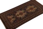 Vintage Baluch Afghan runner in Beige, Brown & Blue Patterns | Area Rug in Rugs by Rug and Kilim