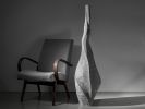 Gray Stone Tall Floor Vase - Skew Series in Bio Concrete | Sculptures by Donatas Žukauskas. Item composed of cement & paper compatible with minimalism and mid century modern style