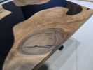 Dark Walnut Black Epoxy Coffee Table, Live Edge Epoxy Resin | Dining Table in Tables by LuxuryEpoxyFurniture. Item made of wood & synthetic