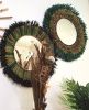 Raffia Mirror, Single Round Raffia Mirror, Boho Mirror, Wall | Decorative Objects by Magdyss Boutique. Item made of cotton with glass works with boho & contemporary style