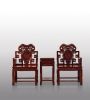 Imperial Black-Gold Ming Style Lingzhi Taishi Armchair Set | Chairs by Dynasty Artisan. Item made of wood works with contemporary & eclectic & maximalism style