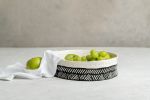 Black and White Handcrafted Large Porcelain Fruit Bowl | Plate in Dinnerware by ShellyClayspot