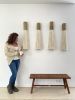 SET 4 BIG Wood Wall Art- Aztek I | Tapestry in Wall Hangings by Olivia Fiber Art. Item composed of bamboo and wool in boho or eclectic & maximalism style