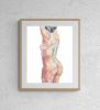 Nude No. 123 : Original Watercolor Painting | Paintings by Elizabeth Becker. Item made of paper compatible with minimalism and contemporary style