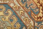 Rug & Kilim’s Dragon Rug in Gold and Blue with Geometric | Area Rug in Rugs by Rug and Kilim