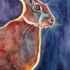 African Jack Rabbit | Mixed Media in Paintings by Catherine Twomey | UpMarket Gallery in Asheville. Item made of birch wood with canvas works with contemporary & modern style