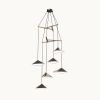 Emily V6 Pendant Light – Gold Semi-Matte | Chandeliers by MOSS Objects. Item made of oak wood with steel works with contemporary & modern style