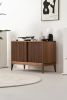 TONN 101 – Walnut Wood Record Player Stand | Media Console in Storage by Mo Woodwork | Stalowa Wola in Stalowa Wola. Item made of walnut compatible with minimalism and mid century modern style