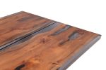 Yew Table with resin and Cross Trapeze Legs. Jonathan Field | Dining Table in Tables by Jonathan Field. Item composed of wood & synthetic