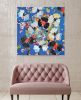Blue Nectar ( 36x36x1.5") | Oil And Acrylic Painting in Paintings by Valerie Capewell. Item made of canvas works with contemporary & modern style